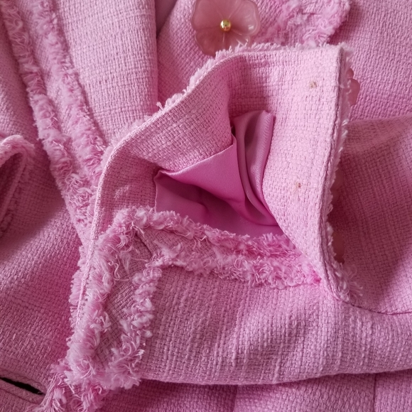 ✅911A NWOT Classiques Entier Pink Fringe Jacket PS - Picture 10 of 16